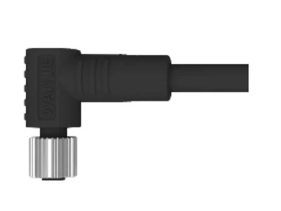 M5 Hunn rett vinkel Unshield A-Coding 3PIN PVC 3.0M ledning